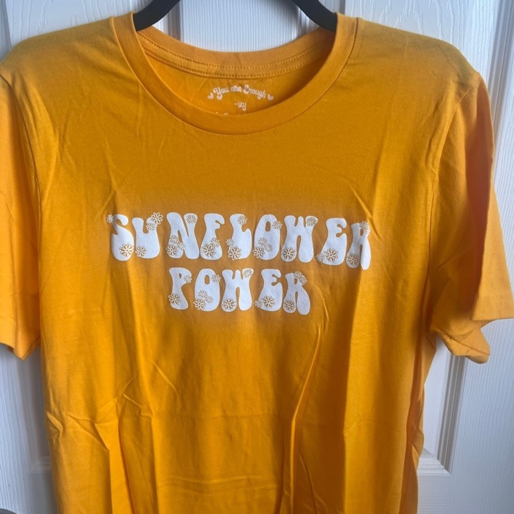 New Sunflower Power Graphic T Shirt You‎ Are Enough Ladies Medium Hippie Retro